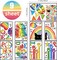 Gay Pride LGBTQ Rainbow Window Clings 9 Sheets, Equality Diversity Sunflower Love Hearts Black Cat Stickers Decals Decor, Lesbian Pansexual Bisexual Pride Month Home Kitchen Decorations